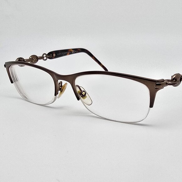 Gucci GG4237 CBX Chocolate Tortoise Semi Rimless Eyeglasses Frame Italy 52mm - Picture 1 of 13